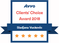 Avvo | Clients' Choice Award 2018 | Sladjana Vuckovic | 5 Stars
